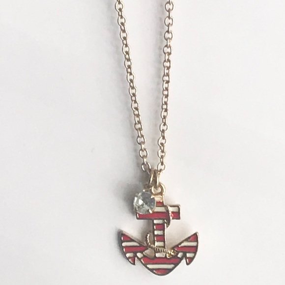 Gold Toned Anchor Necklace - Picture 1 of 4